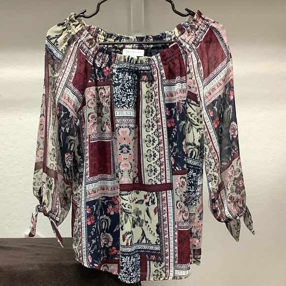 Westport Tops - Westport Blouse with Tie Sleeves Sz LP